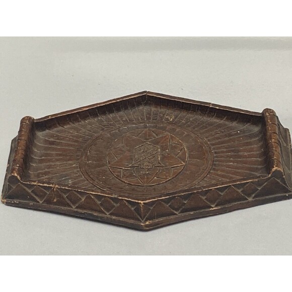 Vintage Brown Wooden HICKOK Knight Mid Century Cuff Links Tie Bars Men’s Tray - Picture 4 of 7